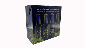 Stammheimer Hopfenbräu im 8er Karton, 8x33cl
naturtrübes Bier vom Zürcher Hopfenbauern 5% Vol.
aus 100 % Schweizer Hopfen aus eigenem Anbau,
Lokal, Regional